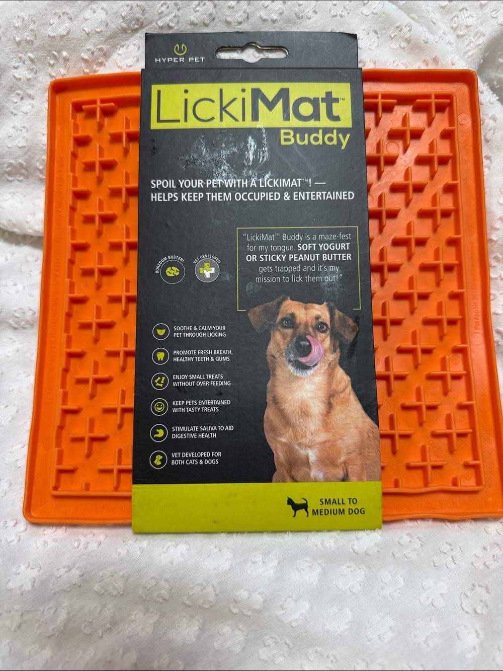 LickiMat Buddy - Orange Slow-Feed Dog Treat Mat (Small to Medium) - Picture 6 of 6